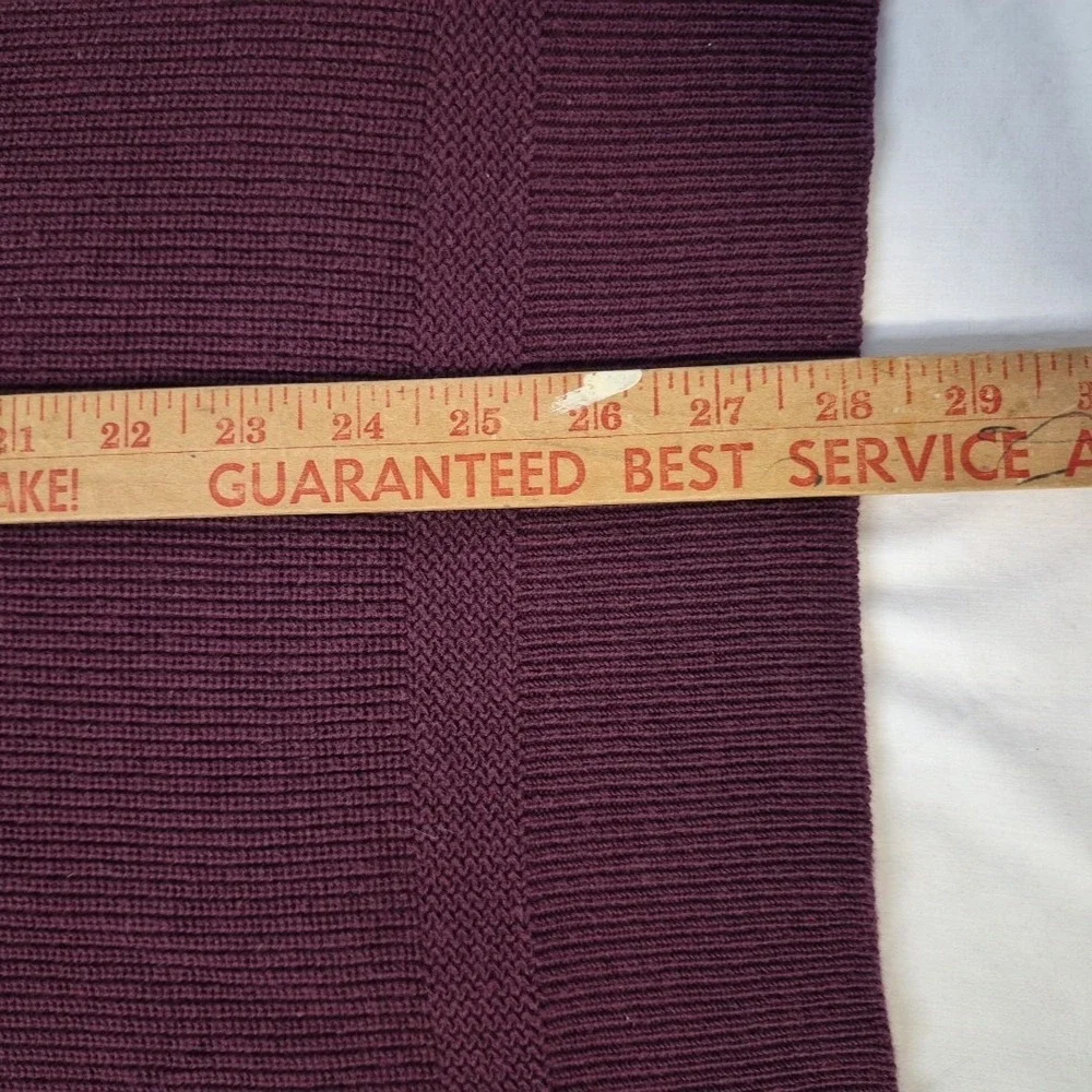 Vintage Eddie Bauer Henley Sweater Mens Large Burgundy Red Fisherman‎ Knit 90s